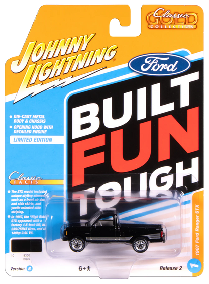 Johnny Lightning Classic Gold - 1987 Ford Ranger STX (Black w/Silver STX Stripes)