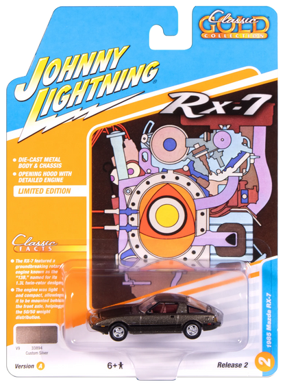 Johnny Lightning Classic Gold - 1985 Mazda RX-7 (V9 Metallic Silver)
