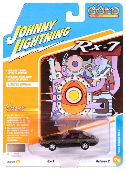 Johnny Lightning Classic Gold - 1985 Mazda RX-7 (V9 Metallic Silver)