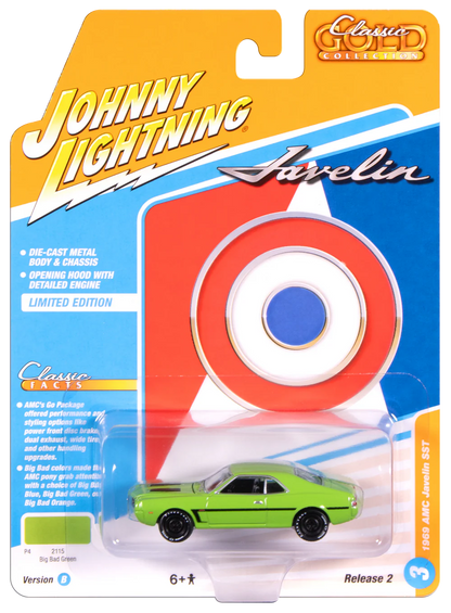 Johnny Lightning Classic Gold - 1969 AMC Javelin (Big Bad Green w/C Stripe)