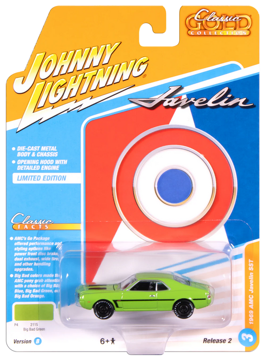 Johnny Lightning Classic Gold - 1969 AMC Javelin (Big Bad Green w/C Stripe)