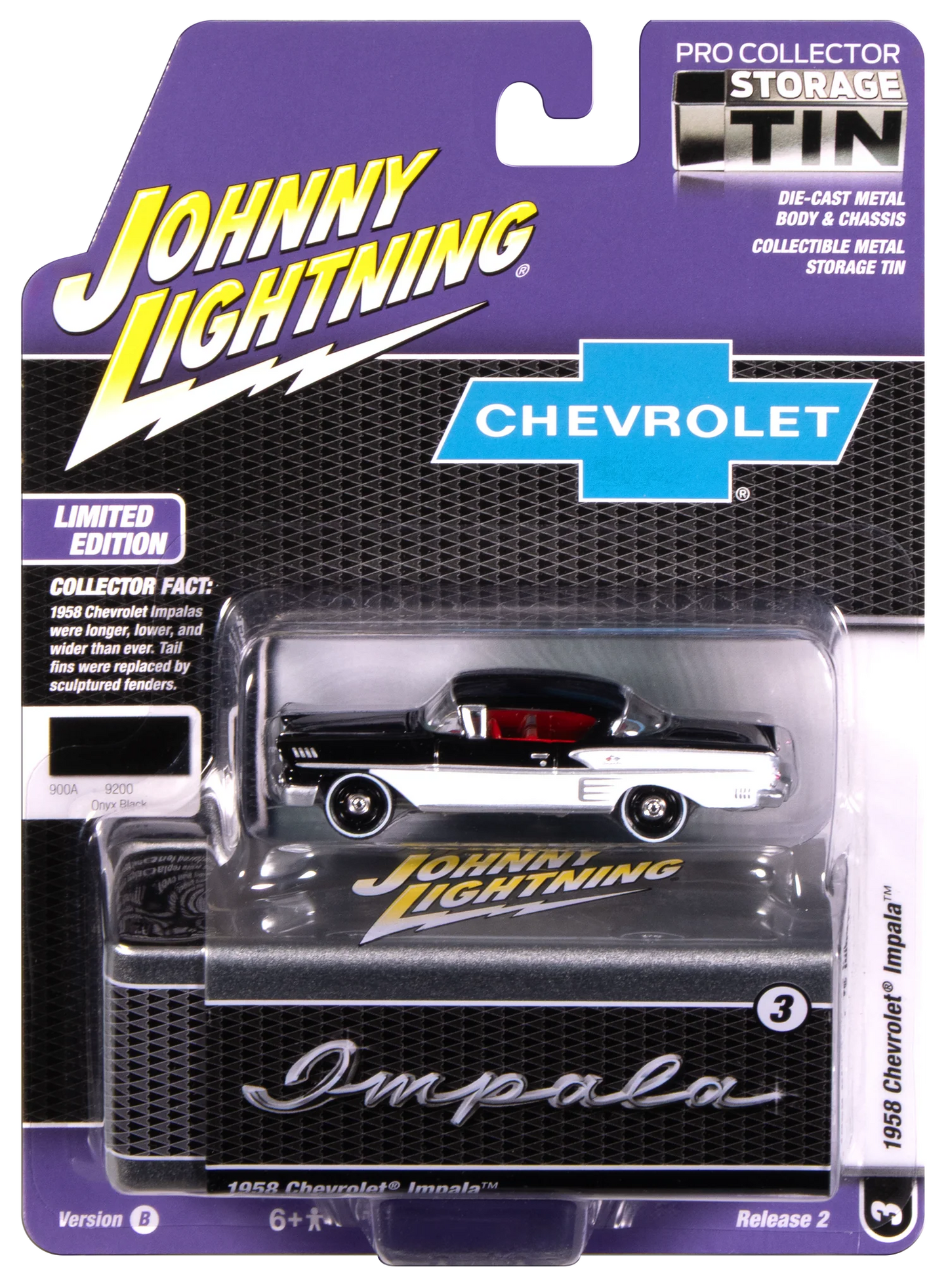 Lata de almacenamiento para coleccionistas Johnny Lightning - Dodge Challenger R/T 1970 (azul brillante) versión 2021 3A