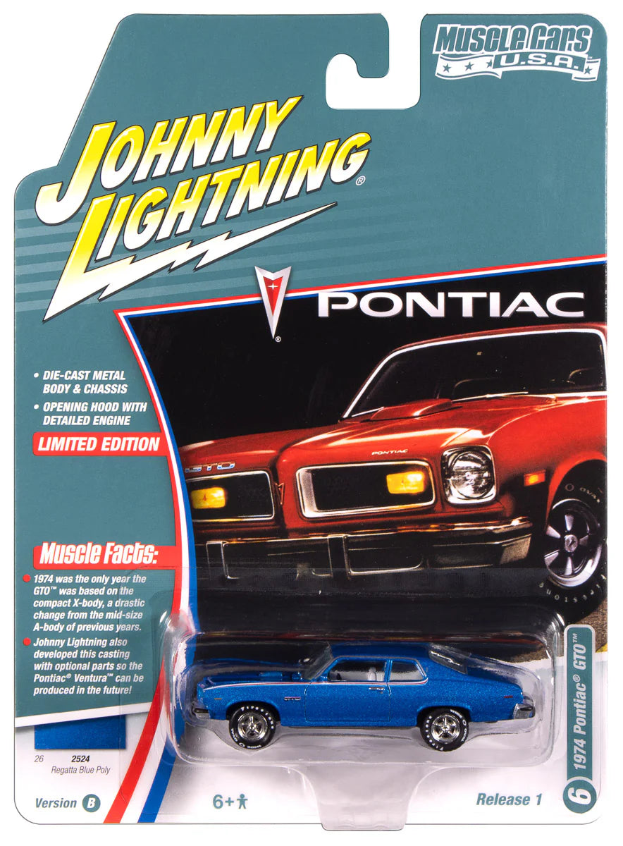 Johnny Lightning - 1974 Pontiac GTO (Regatta Blue Poly)