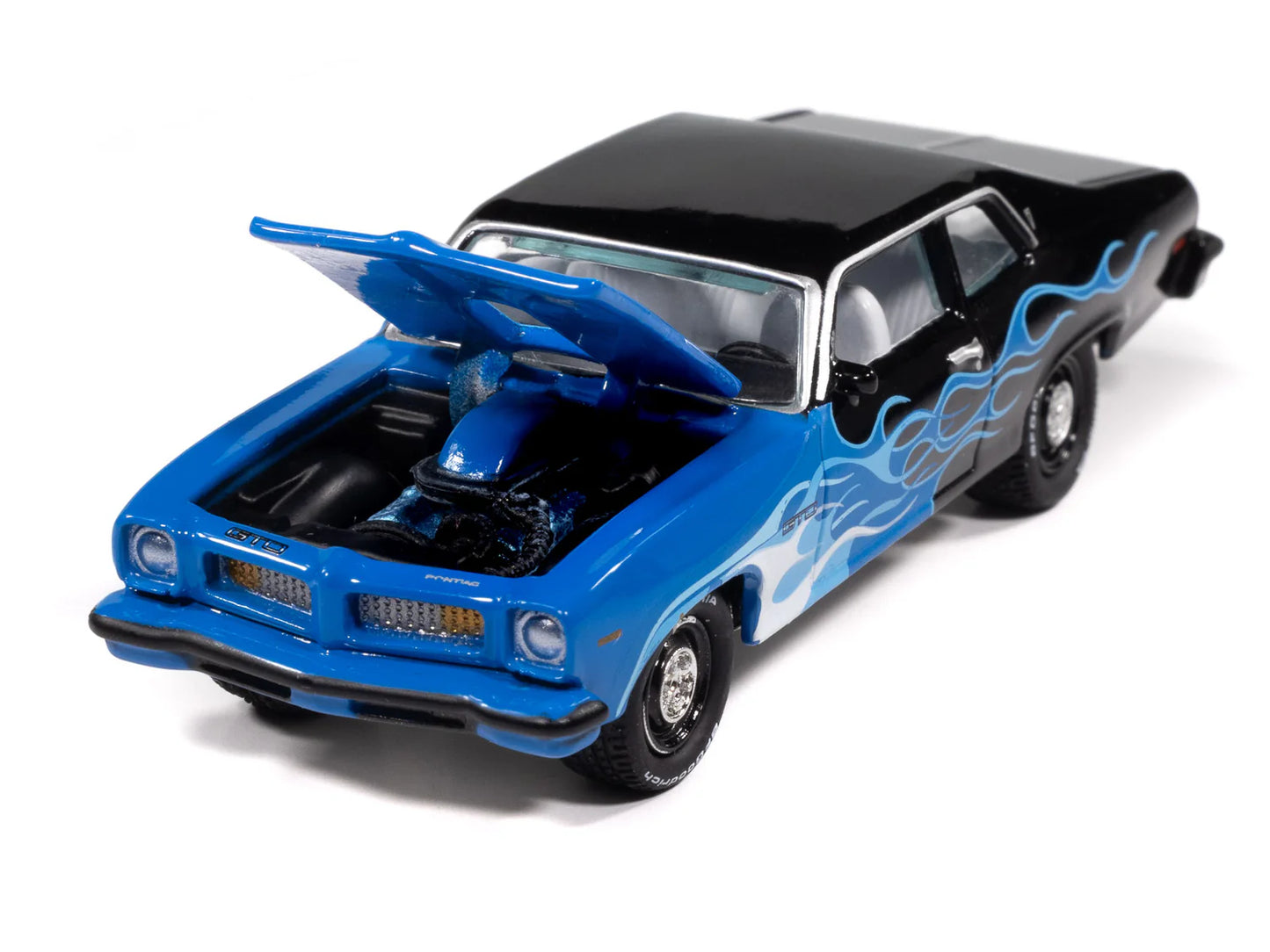 Johnny Lightning 1974 Pontiac GTO (Black w/Blue Flames)