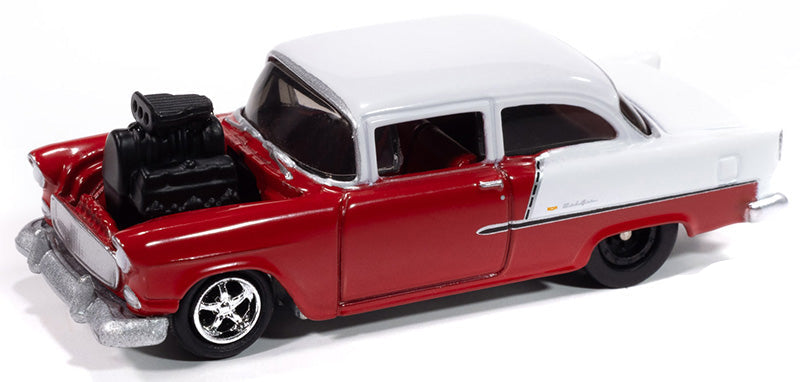 Johnny Lighting Hobby Exclusive - 1955 Chevrolet Bel Air 2 Door Sedan (Red/White)