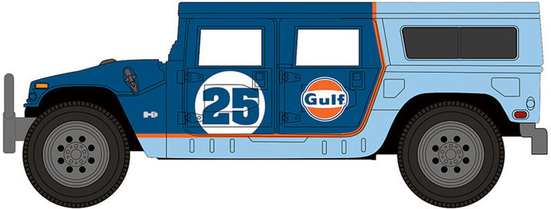 Johnny Lightning 2006 Hummer H1 (Off Road) (Gulf Dark Blue w/Orange Graphics)