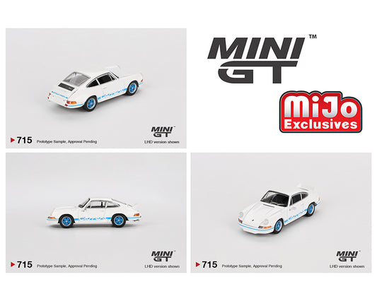 (PREORDER) Mini GT Porsche 911 Carrera RS 2.7 Grand Prix  (White with Blue Livery)