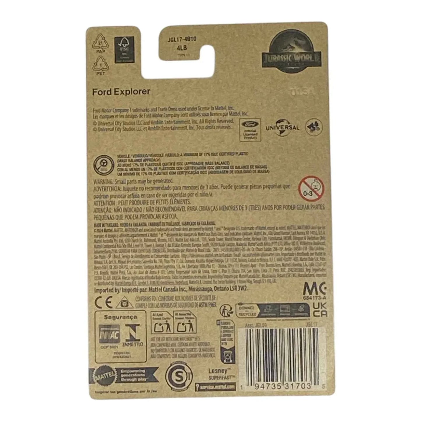 Matchbox Ford Explorer - Jurassic World Rebirth Collection