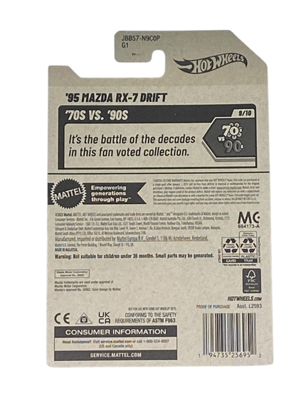 Hot Wheels '95 Mazda RX-7 Drift - '70s VS "90s Series 9/10