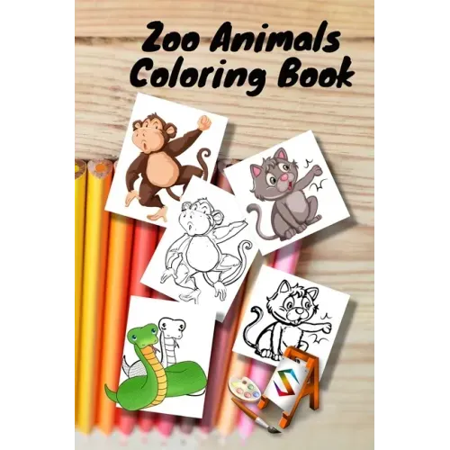 Zoo Animals Coloring Book: size 6 x 9 in for girls and boys aged 2 to 6 years old