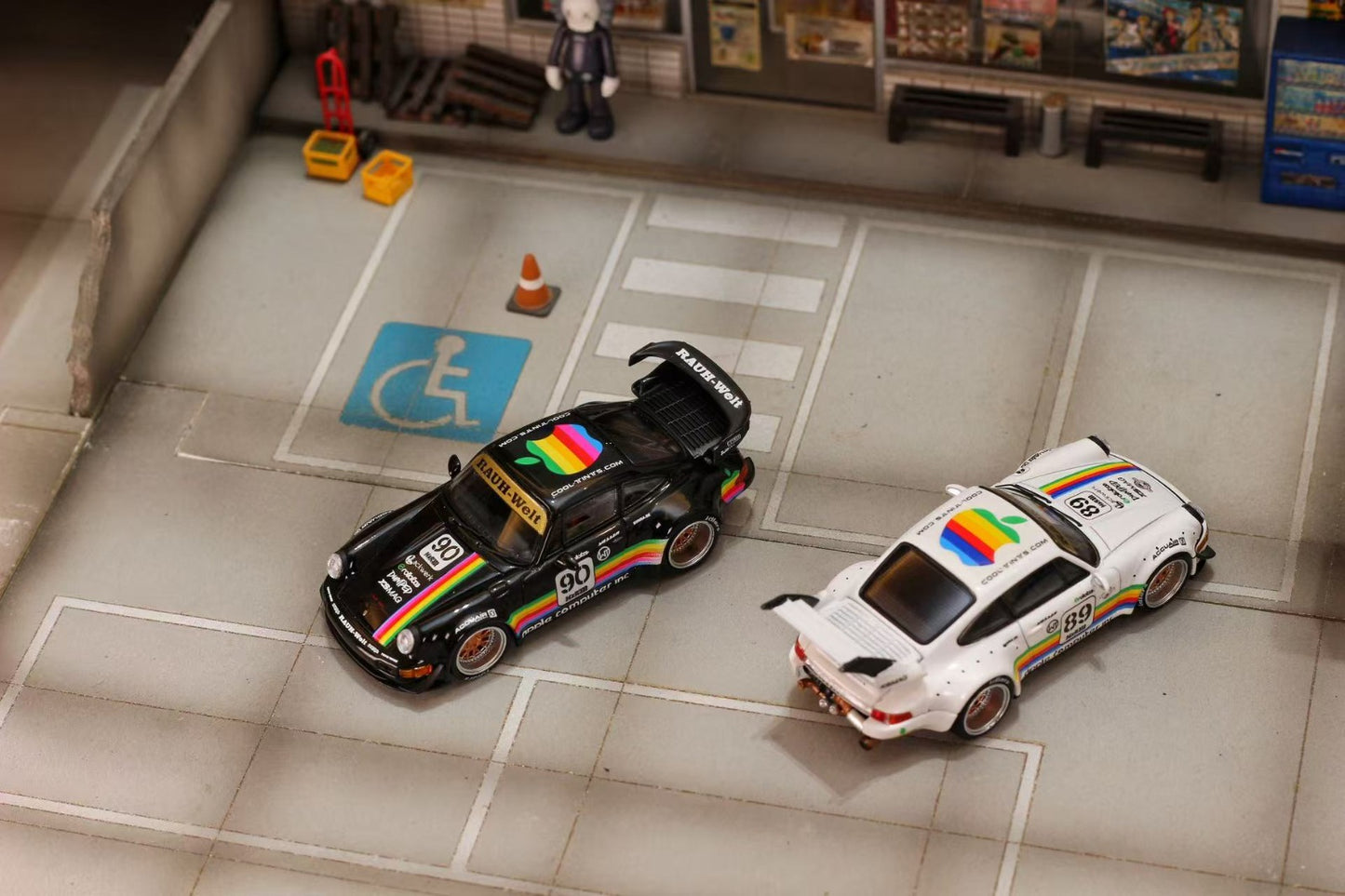 (PREORDER) Street Weapon Porsche RWB 964 Wide-Body Modified (Apple Livery)