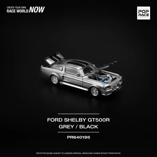 (PREORDER) Pop Race - 1967 Shelby Mustang GT500 (Grey w/Black stripes)