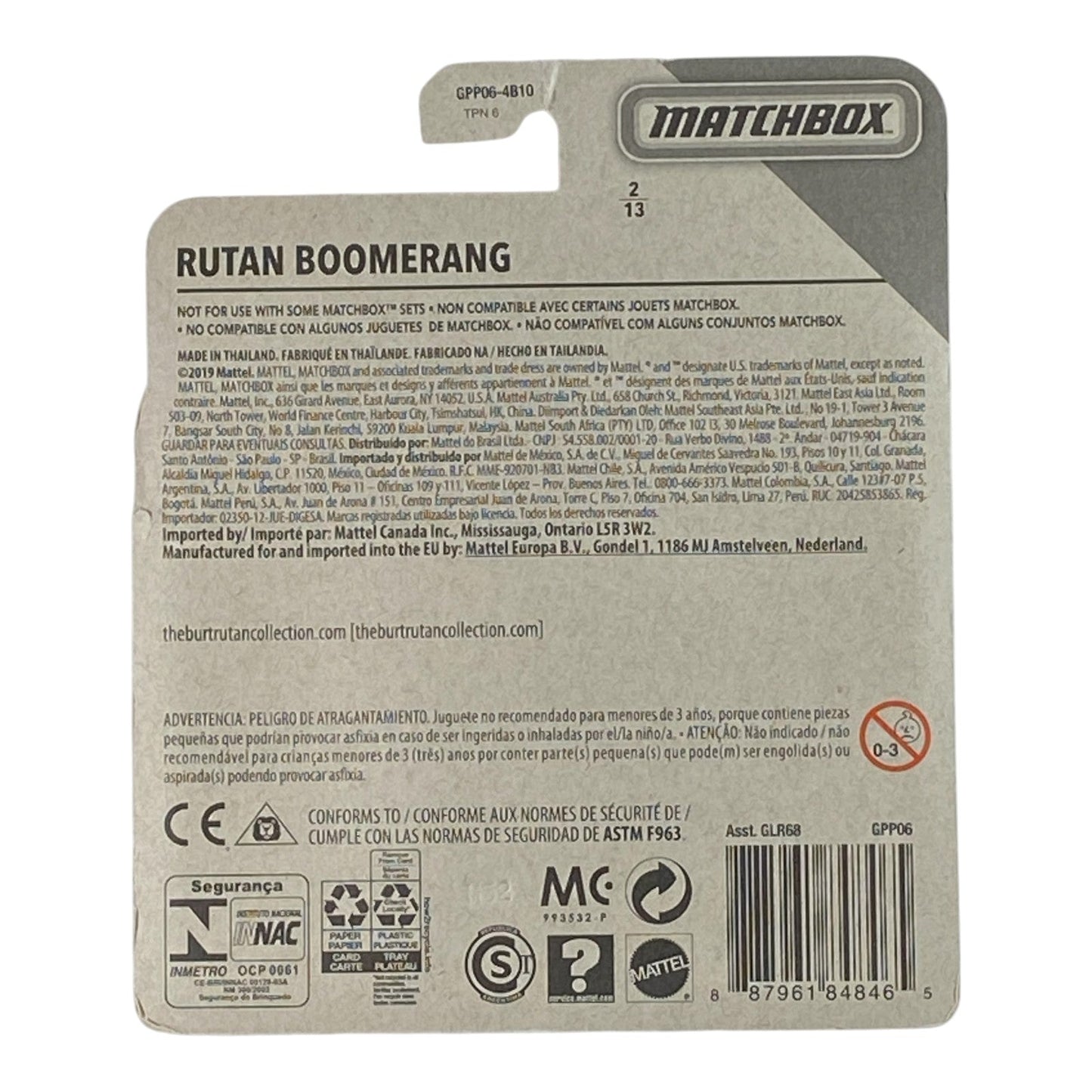Matchbox Rutan Boomerang - Sky Busters Series 2/13 (Damaged Package)