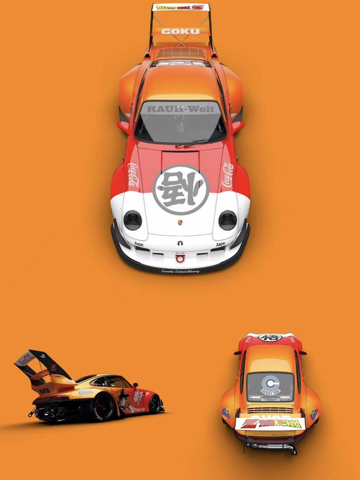 STREET W64PON RWB Porsche 993 Livrée Dragon Ball (Goku)