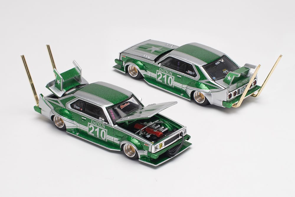 Pop Race Nissan Skyline C210 Kaido Racer Bosozoku Style (Silver/Green)