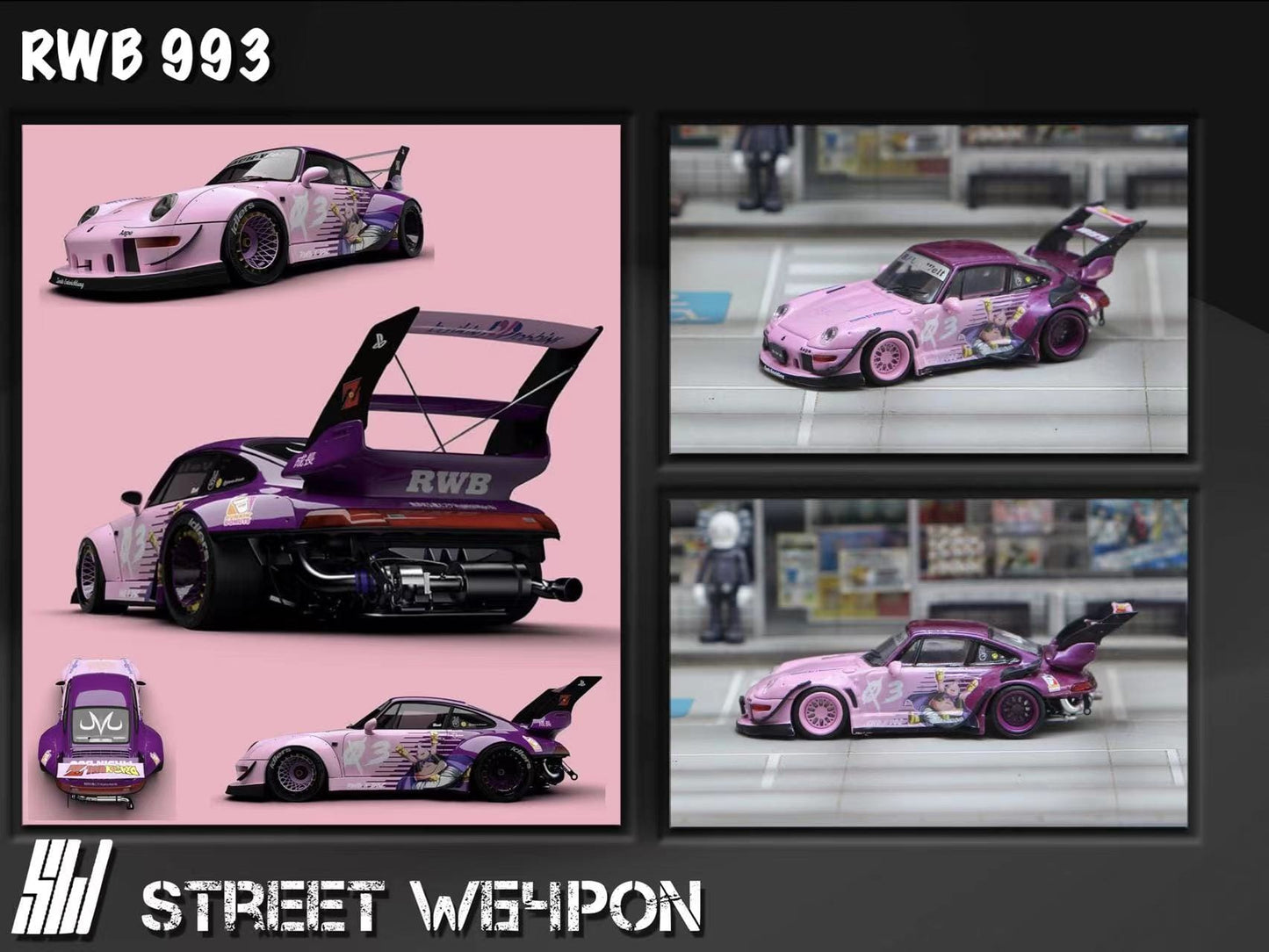 STREET W64PON RWB Porsche 993 Livrée Dragon Ball (MaJin Buu)