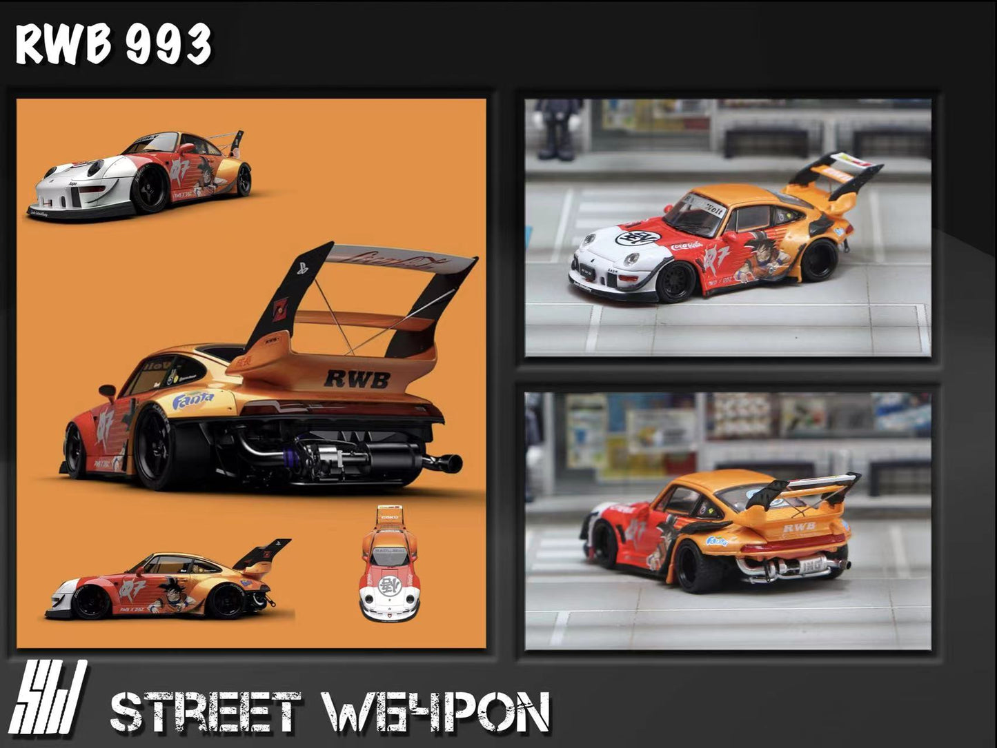 STREET W64PON RWB Porsche 993 Livrée Dragon Ball (Goku)