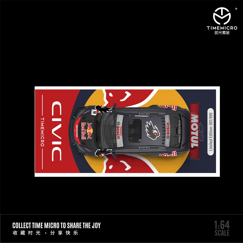 (PREORDER) TimeMicro Honda Civic Modified (Red Bull Livery Full Color-No Figure)