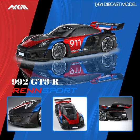 (PREORDER) HKM Porsche 911 (992) GT3 R Rennsport (Black)