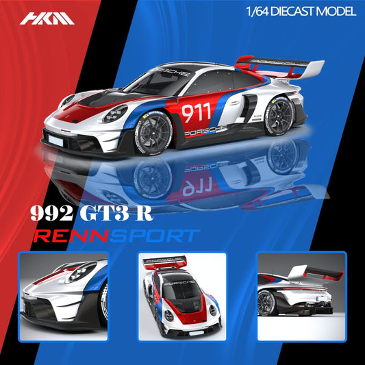 (PREORDER) HKM Porsche 911 (992) GT3 R Rennsport (White)