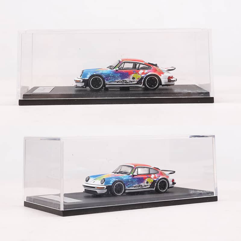 Inno64 - Nissan Silvia (S14) RHD (volant à droite) bleu et violet métallisé avec bande jaune "Tomonori Idekawa's Rocket Bunny Boss"
