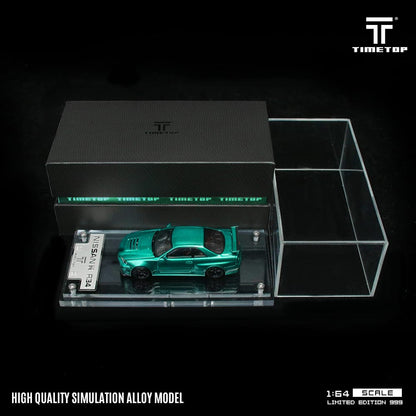 (PREORDER) TimeTop Diecast - Nissan GTR34  (Metallic Green with Gift Box Edition)