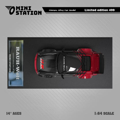 (PREORDER) Mini Station RWB 964 GT Wing (Red/Black Advan Livery)-No figure