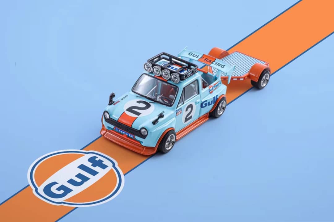 (PREORDER) Liberty64 Honda Pickup with trailer (Gulf Livery)