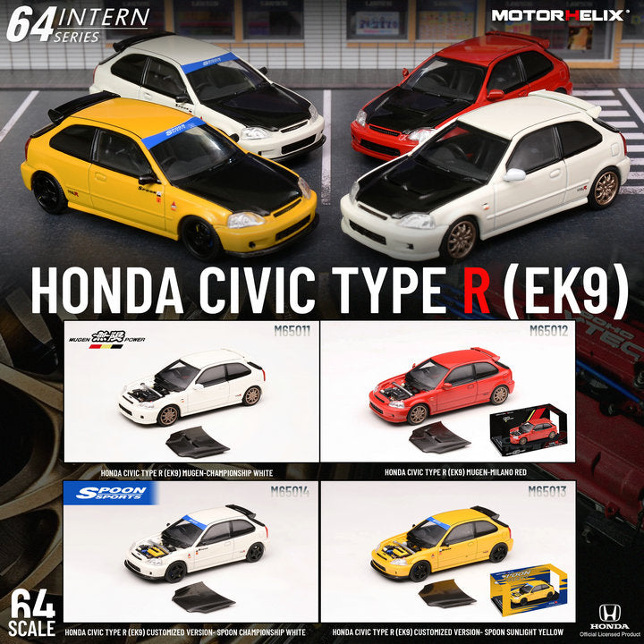 (PREORDER) MotorHelix Intern Series - Honda Civic Type R (EK9) - Spoon Sunlight Yellow