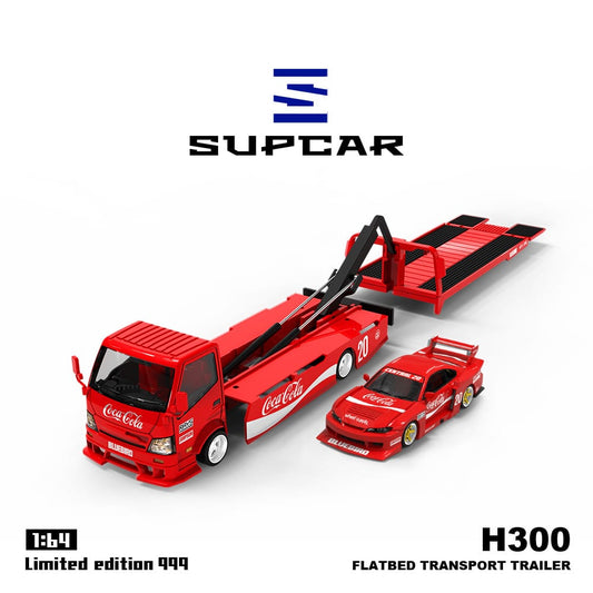 SUPCAR - Nissan Silvia S15 & H300 Flatbed Transport Trailer (Coca-Cola Livery)