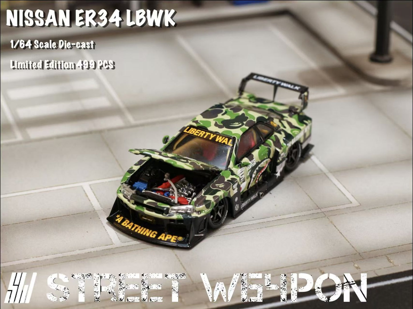 (PREORDER) Street Weapon LBWK Nissan Skyline ER34 Camouflage Special Edition