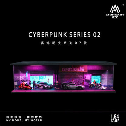 MoreArt Lighted Mechanic Shop (Diorama) - Cyberpunk Series 02