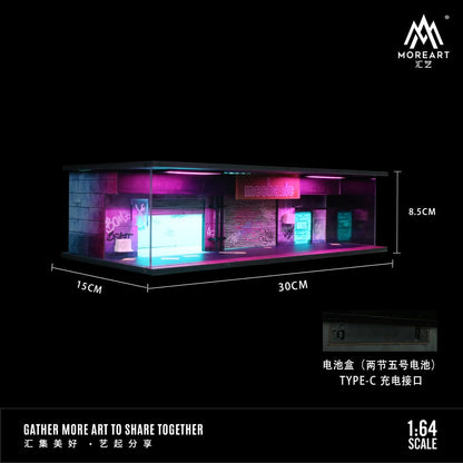 MoreArt Lighted Mechanic Shop (Diorama) - Cyberpunk Series 02