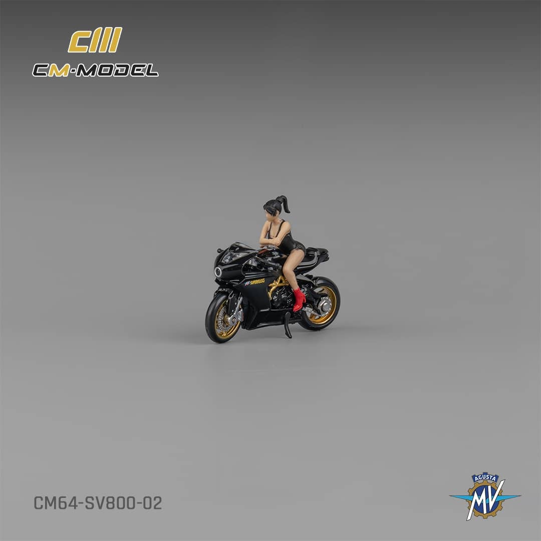 CM Model MV Agusta Superveloce 800 SV800 (Black with showgirl figure)