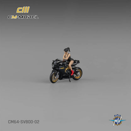 CM Model MV Agusta Superveloce 800 SV800 (Black with showgirl figure)