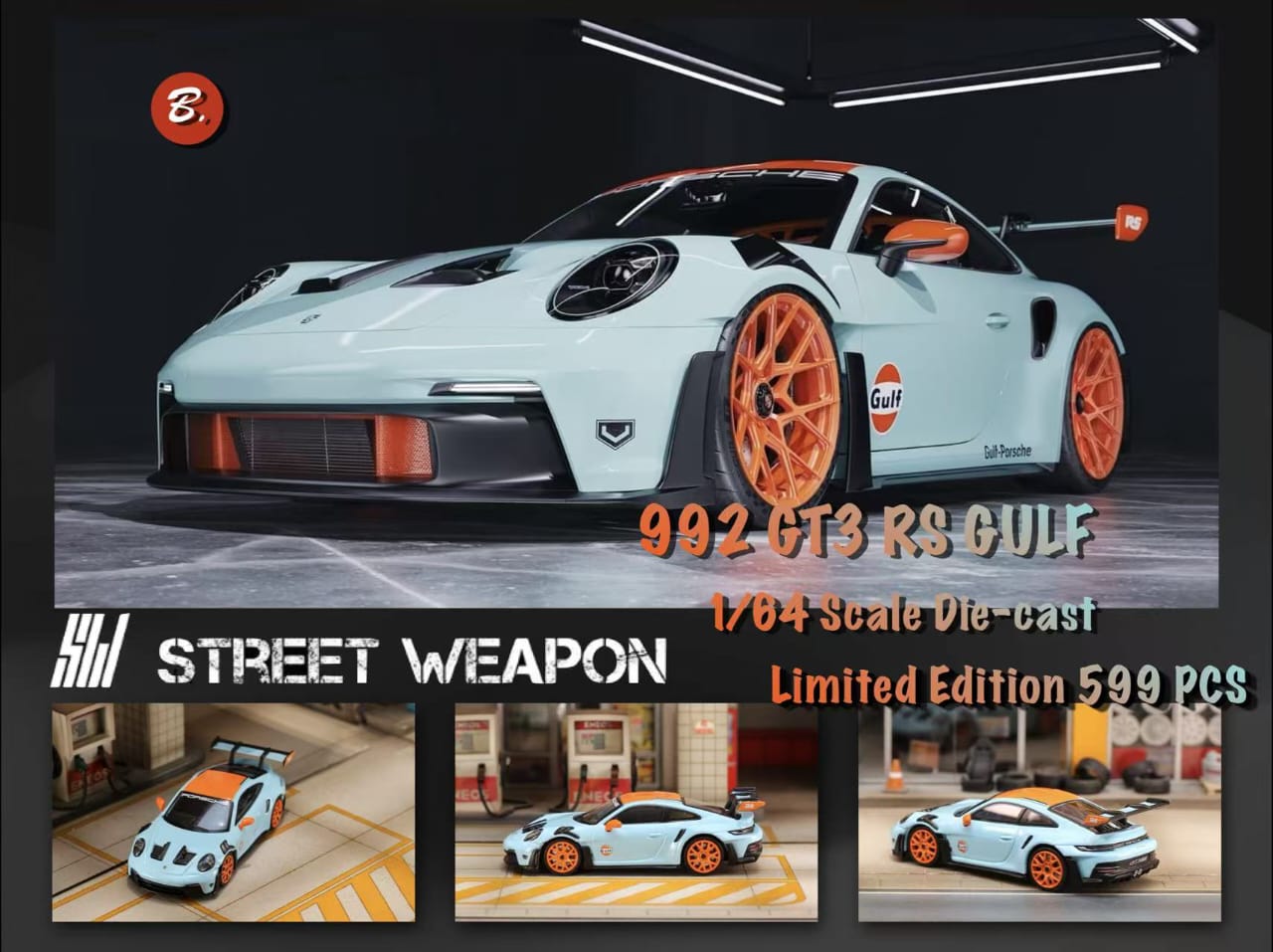 (PREORDER) Street Weapon Porsche 992 GT3 RS (Gulf Livery)