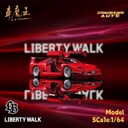 (PREORDER) Demon King Auto Supercar - Ferrari F40 LB-Works Wide-Body Gull Wing Gate Modified (Ferrari Red)