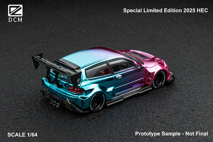 (PREORDER) DCM Kevmannz 1996 Honda Civic EG6 Hatchback Wide Body (Long Spoiler) Hobby Expo China 2025 (Dazzling Color)