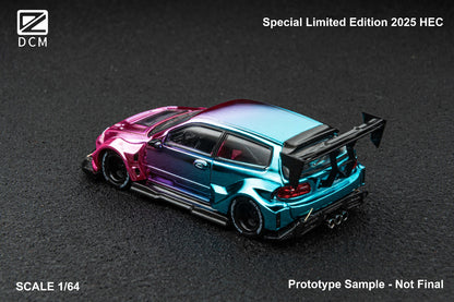 (PREORDER) DCM Kevmannz 1996 Honda Civic EG6 Hatchback Wide Body (Long Spoiler) Hobby Expo China 2025 (Dazzling Color)