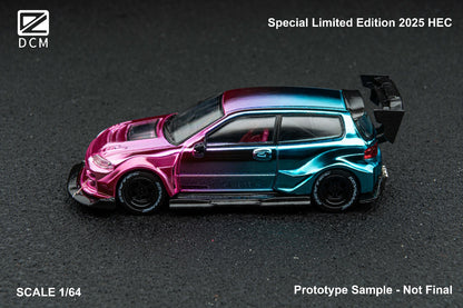 (PREORDER) DCM Kevmannz 1996 Honda Civic EG6 Hatchback Wide Body (Long Spoiler) Hobby Expo China 2025 (Dazzling Color)