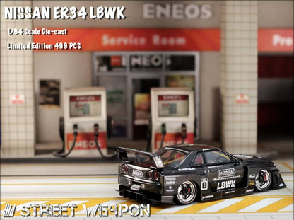 (PREORDER) Street Weapon LBWK Nissan ER34 (Black Carbon Special Edition)