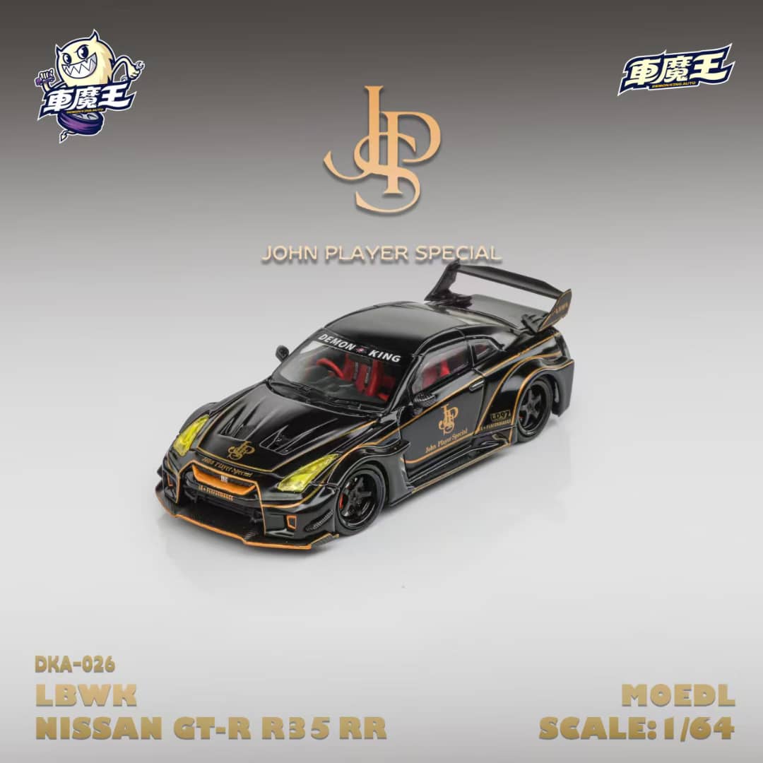 (PREORDER) Demon King Auto - Nissan GTR35 RR (Black Gold JPS Livery)