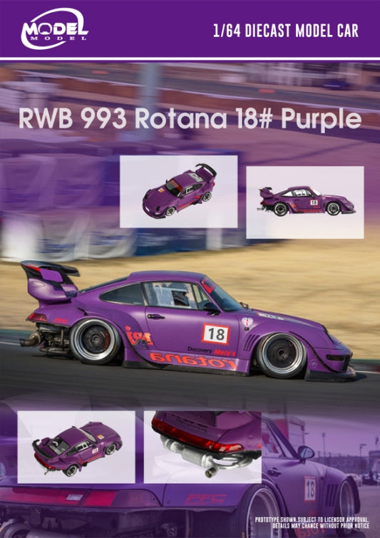 (PREORDER) Model Model Porsche RWB 993 (#18 Rotana Purple)