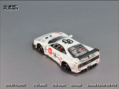 (PREORDER) Ghost Player LBWK Ferrari F40 (White #58 Livery)