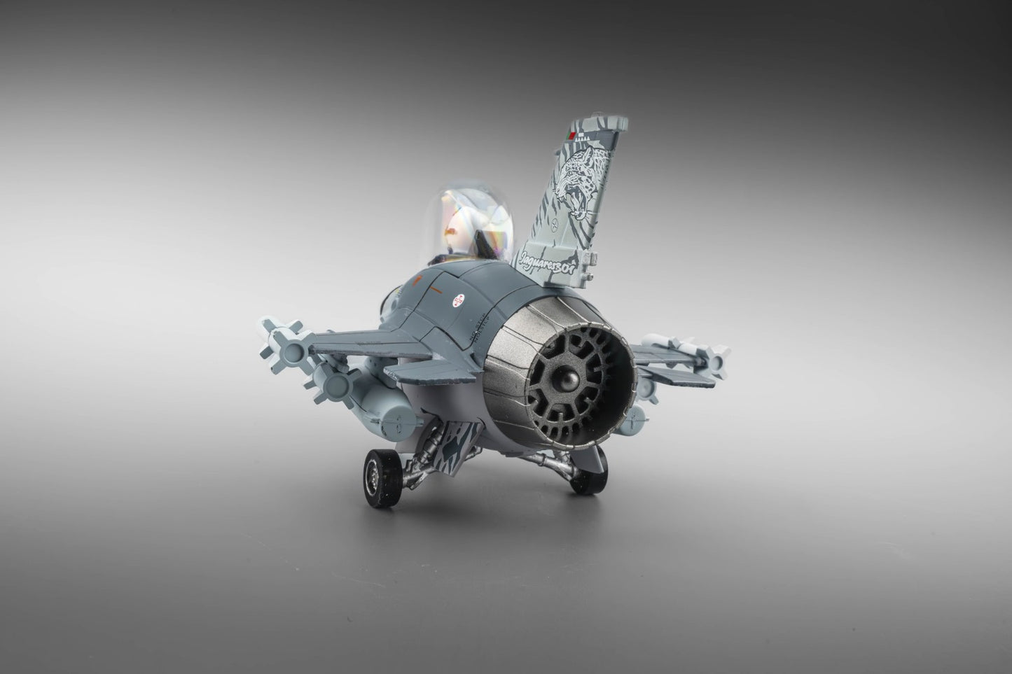 (PREORDER) Fortune Leopard Fighter Jet Q version QF16 (Grey)