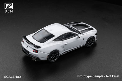 (PREORDER) DCM Ford Mustang Dark Horse (Crystal White hood w/Stripe, Black Wheels)