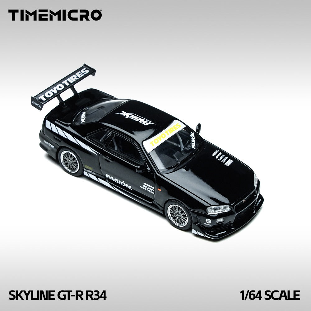 (PREORDER) TimeMicro Nissan Skyline GT-R R34 "Black Street" Black