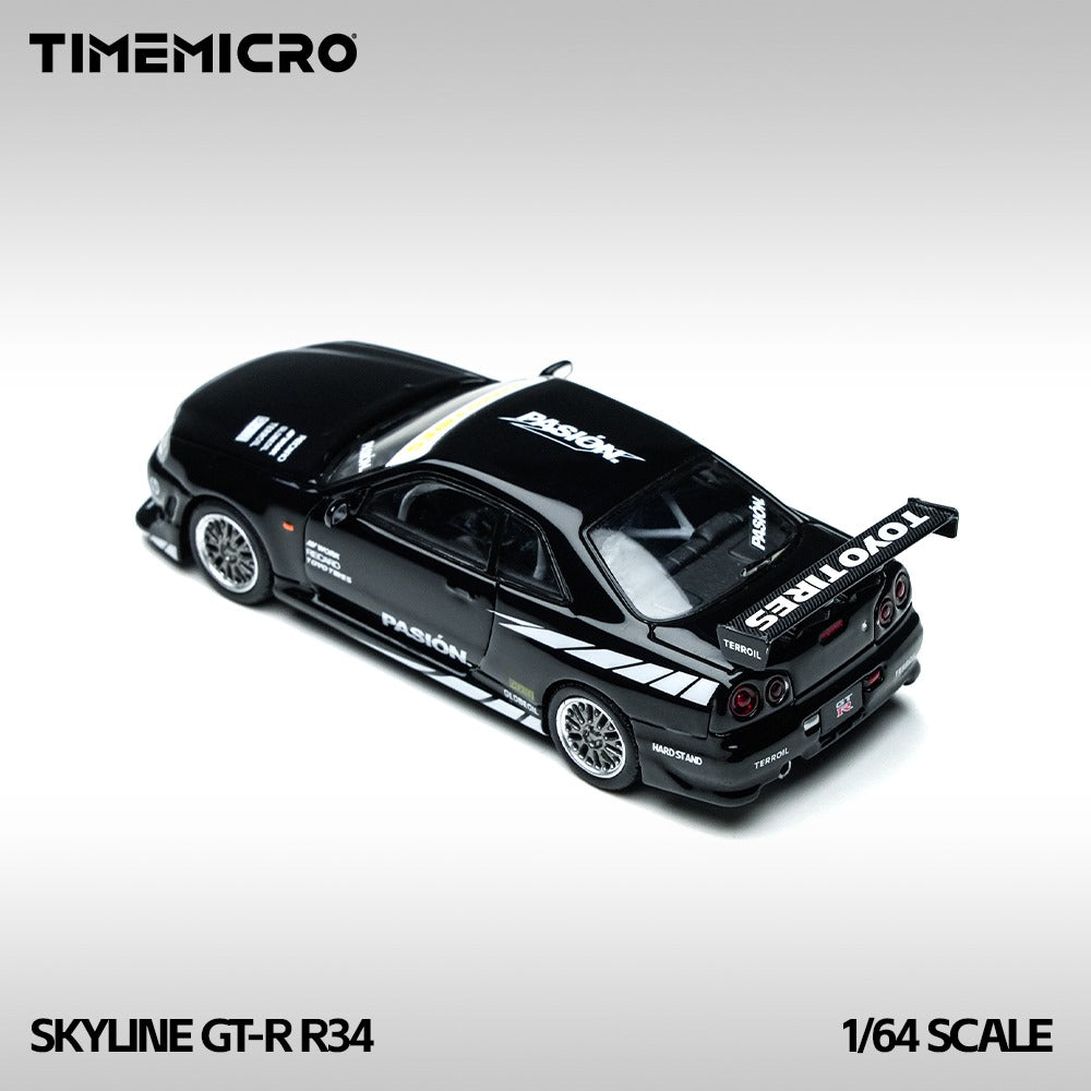 (PREORDER) TimeMicro Nissan Skyline GT-R R34 "Black Street" Black
