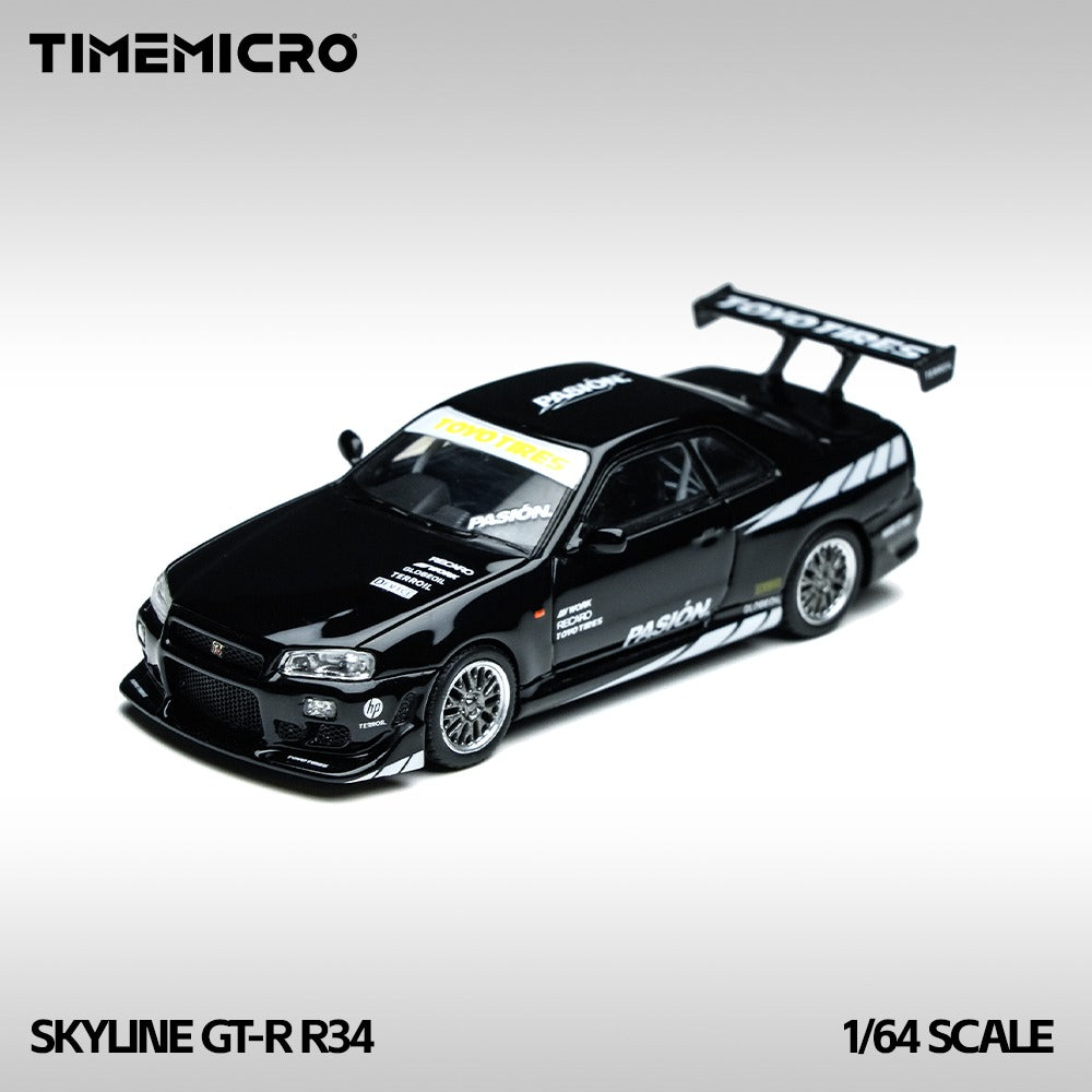 (PREORDER) TimeMicro Nissan Skyline GT-R R34 "Black Street" Black