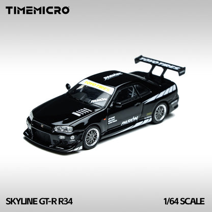 (PREORDER) TimeMicro Nissan Skyline GT-R R34 "Black Street" Black